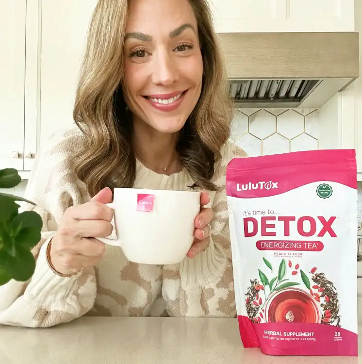 Lulutox Detox-Tee Zusammensetzung – Pyramidenbeutel mit Pfirsich-Aroma
